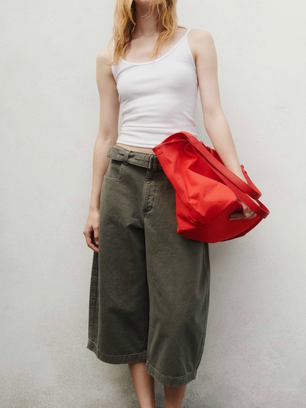 Cream Jorts / Cullottes low rise with belt NWT